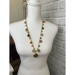 Joan Rivers "The Language of Flowers" Flower Charms & Locket Necklace Stunning